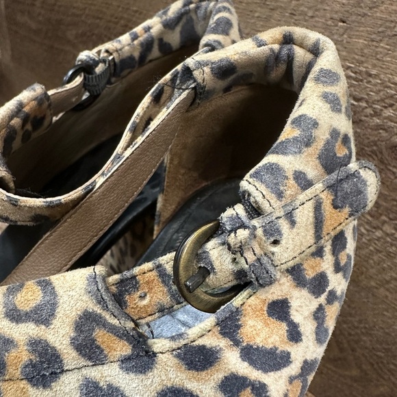 ANYI LU Leopard Print Block Heel Sandals – Size 37 (US 6.5-7) - Picture 7 of 8